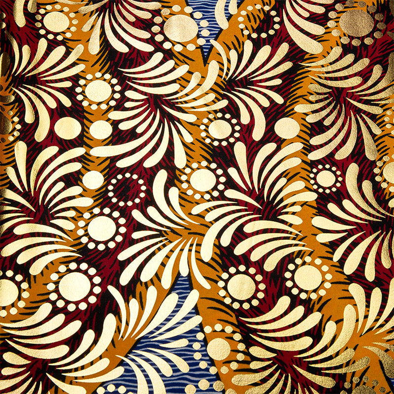TMIE-06-6 Print Gold Bazin tkanina