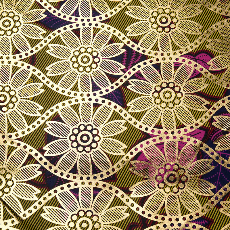 TMIE-06-6 Print Gold Bazin tkanina